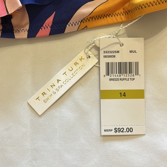 Trina Turk Breeze One Shoulder Ruffle Top Size 14 - Picture 5 of 9